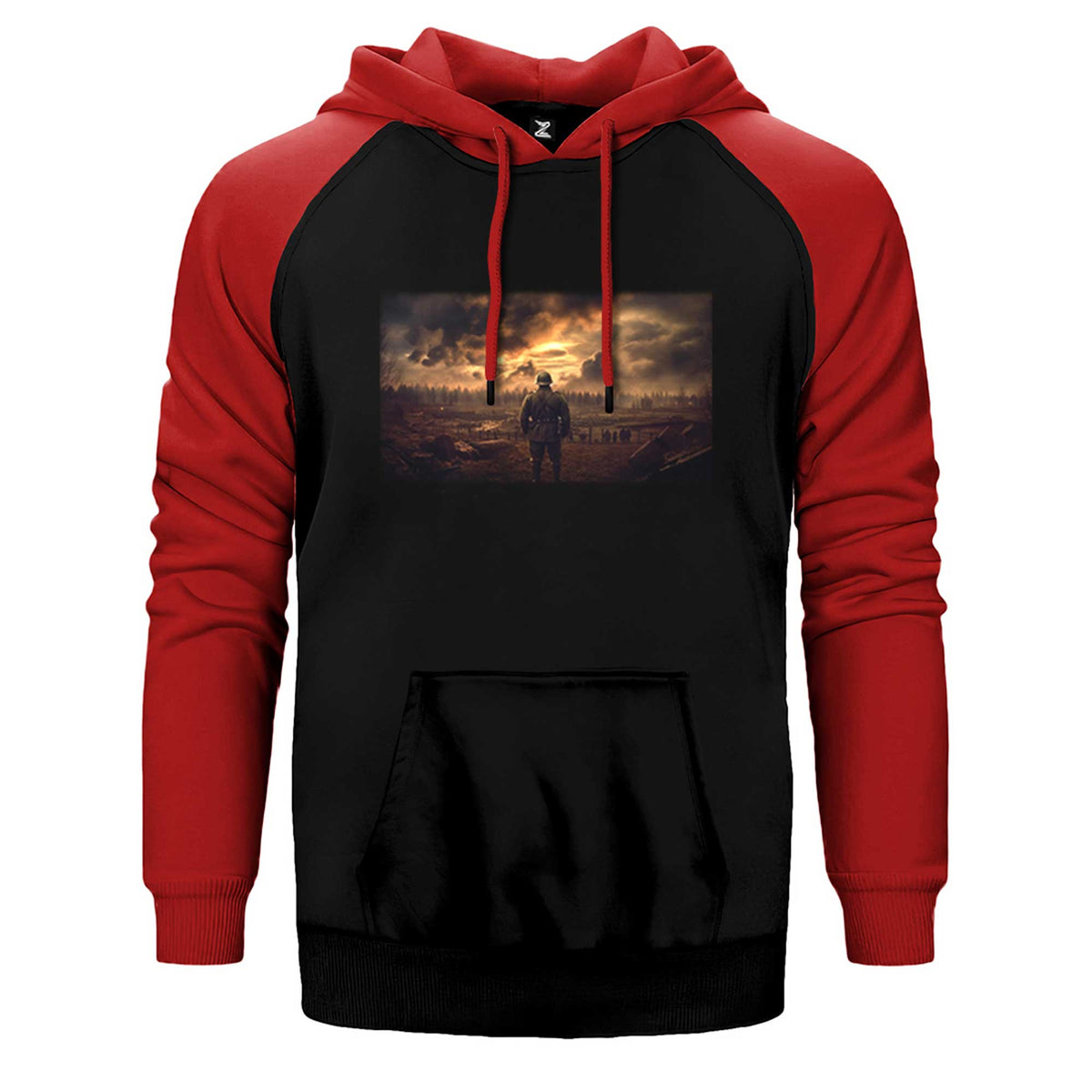 II. World War Soldier Çift Renk Reglan Kol Sweatshirt / Hoodie