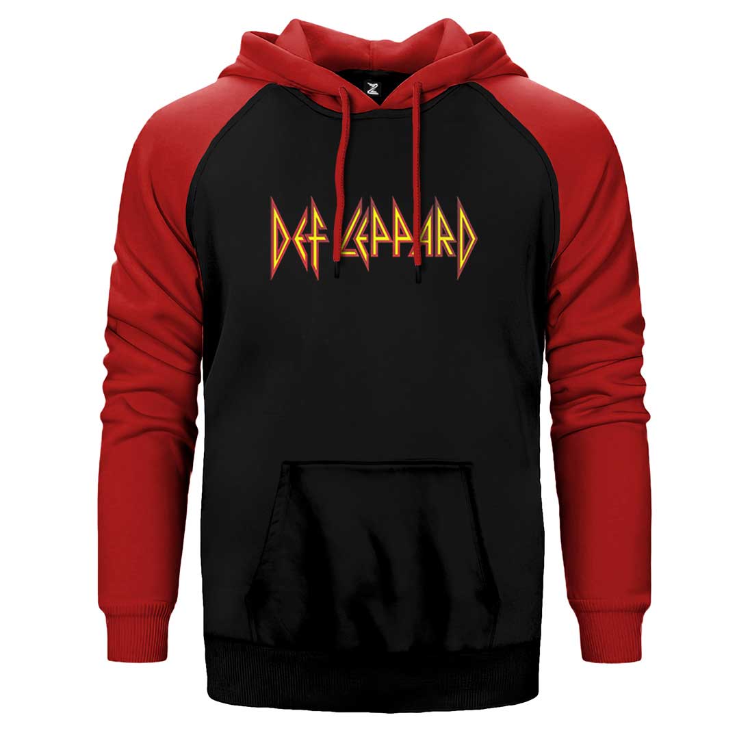 Def Leppard Logo Çift Renk Reglan Kol Sweatshirt / Hoodie