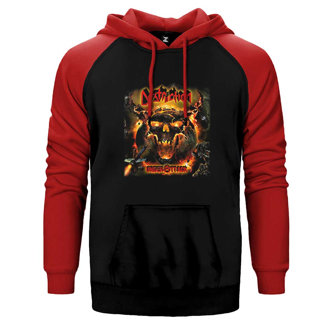 Destruction Under Attack Çift Renk Reglan Kol Sweatshirt / Hoodie