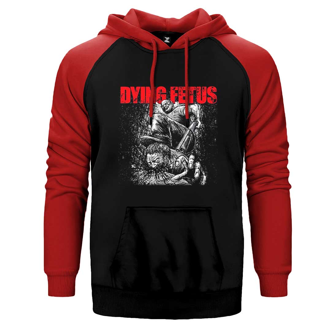 Dying Fetus Descend into Depravity Çift Renk Reglan Kol Sweatshirt / Hoodie