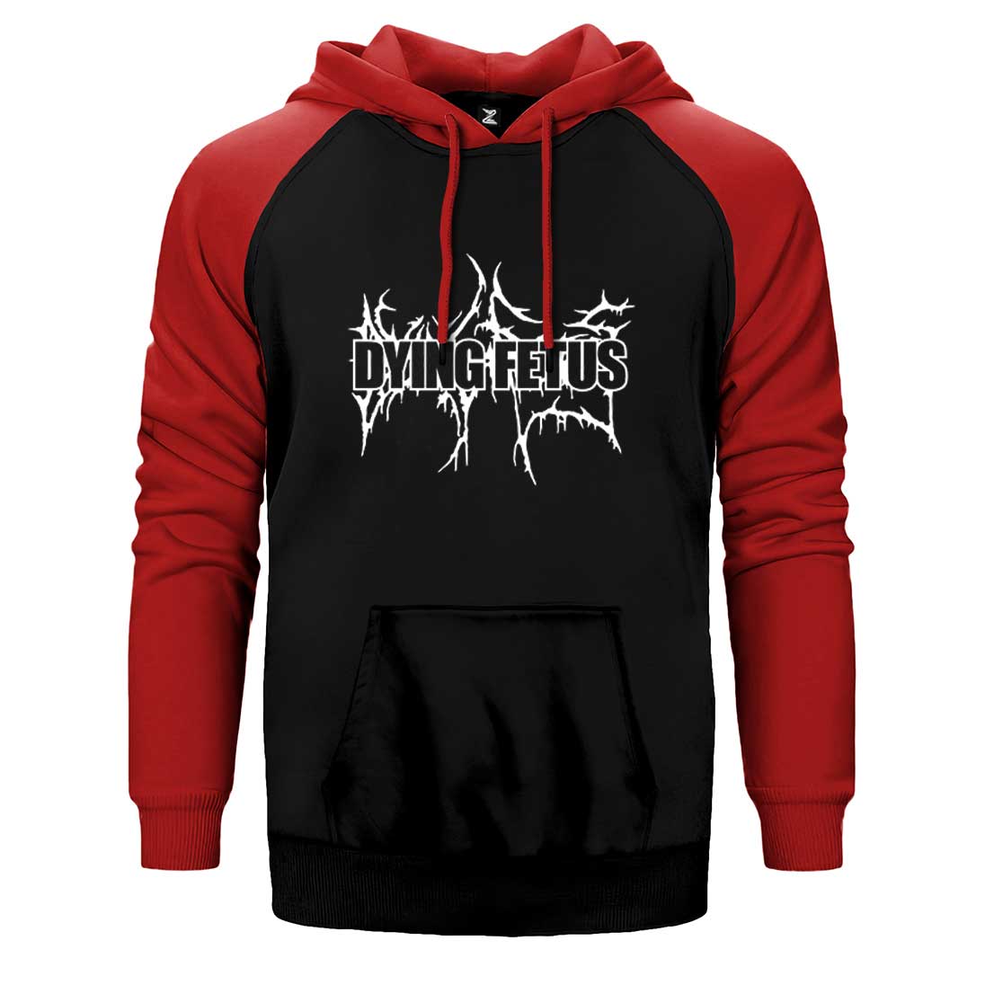 Dying Fetus Logo Çift Renk Reglan Kol Sweatshirt / Hoodie