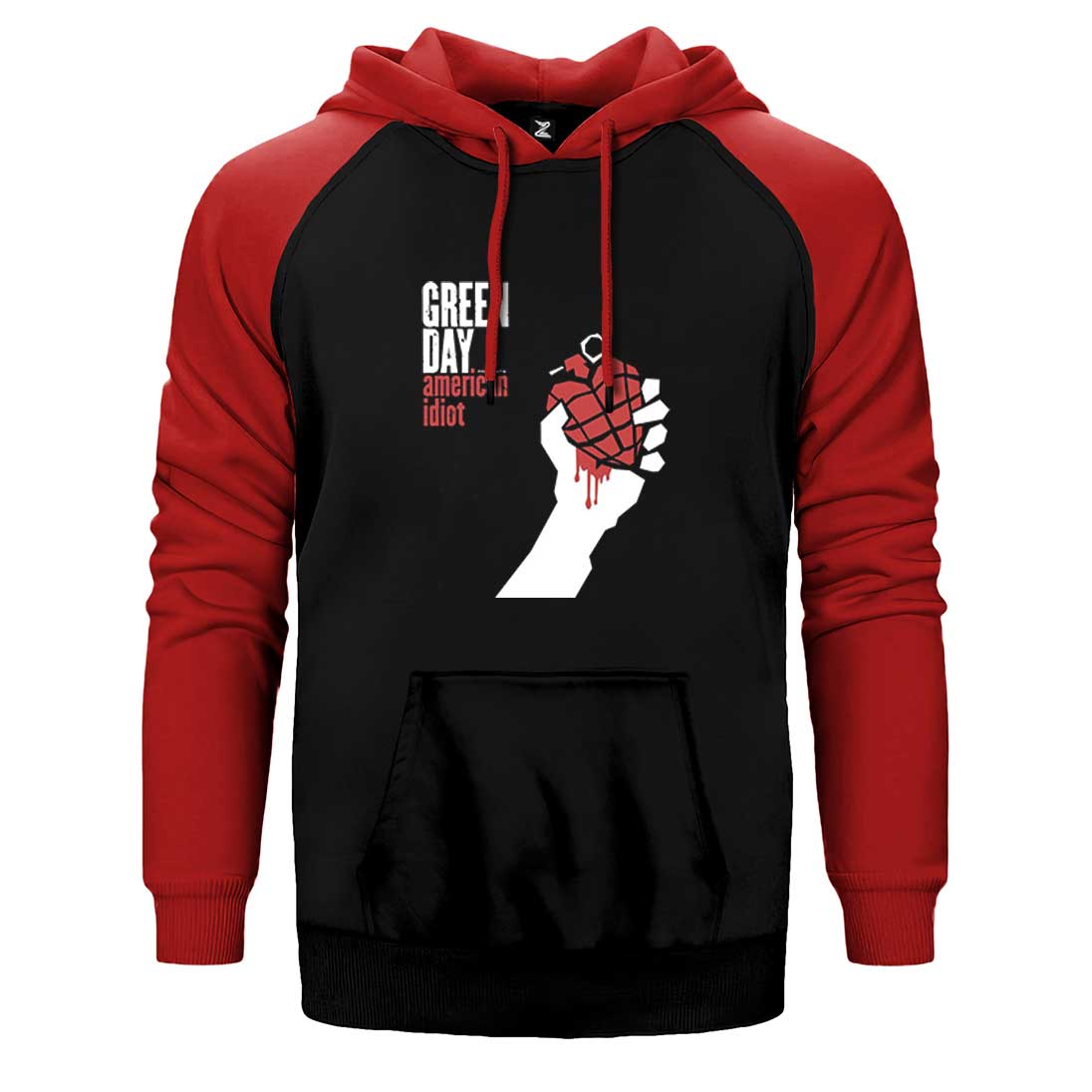 Green Day American Idiot Çift Renk Reglan Kol Sweatshirt / Hoodie