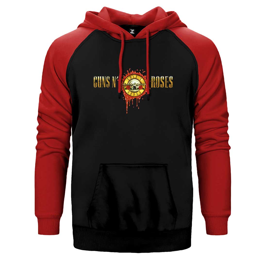 Guns N Roses Drops Logo Çift Renk Reglan Kol Sweatshirt / Hoodie