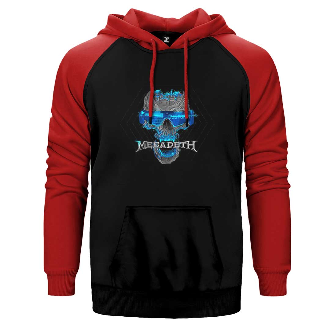 Megadeth Dystopia Skull Çift Renk Reglan Kol Sweatshirt / Hoodie