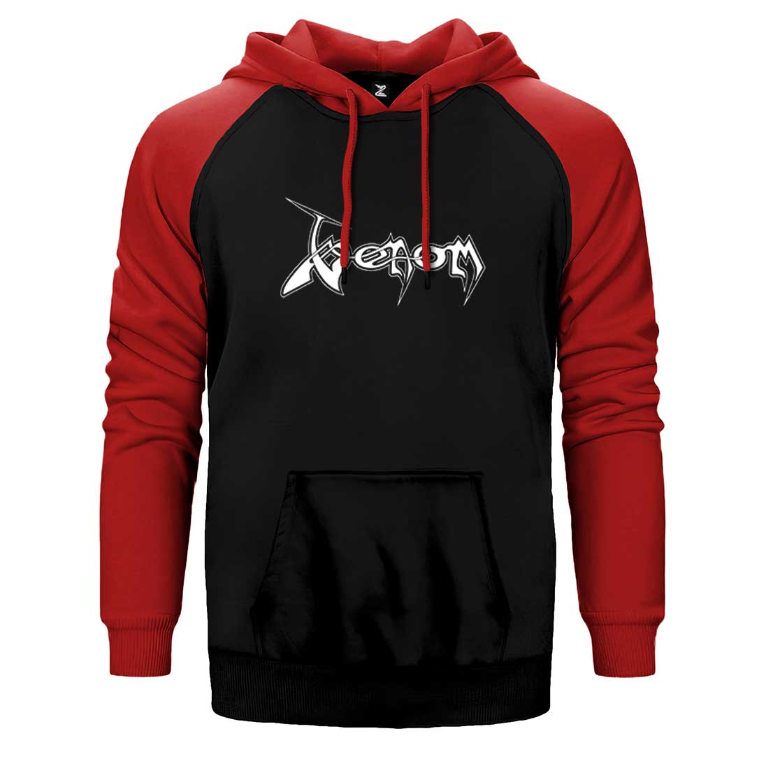 Venom Logo Text Çift Renk Reglan Kol Sweatshirt / Hoodie