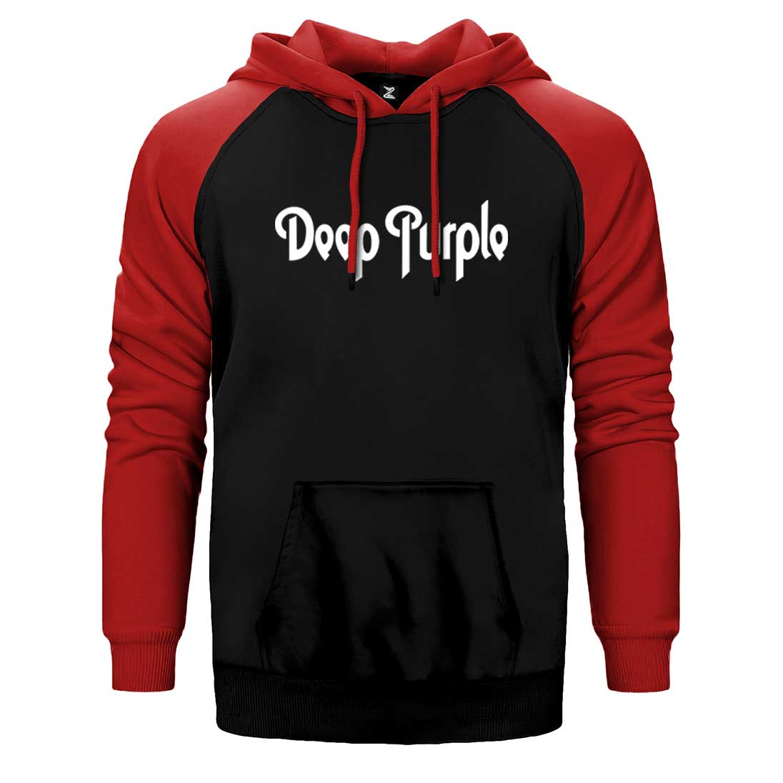 Deep Purple Text Çift Renk Reglan Kol Sweatshirt / Hoodie
