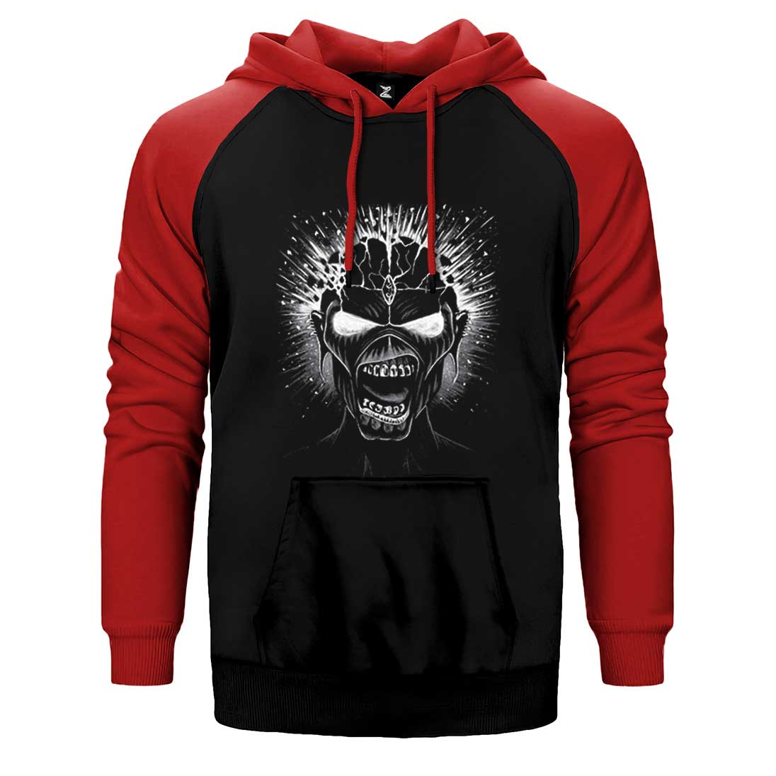 Iron maiden Skull Çift Renk Reglan Kol Sweatshirt / Hoodie