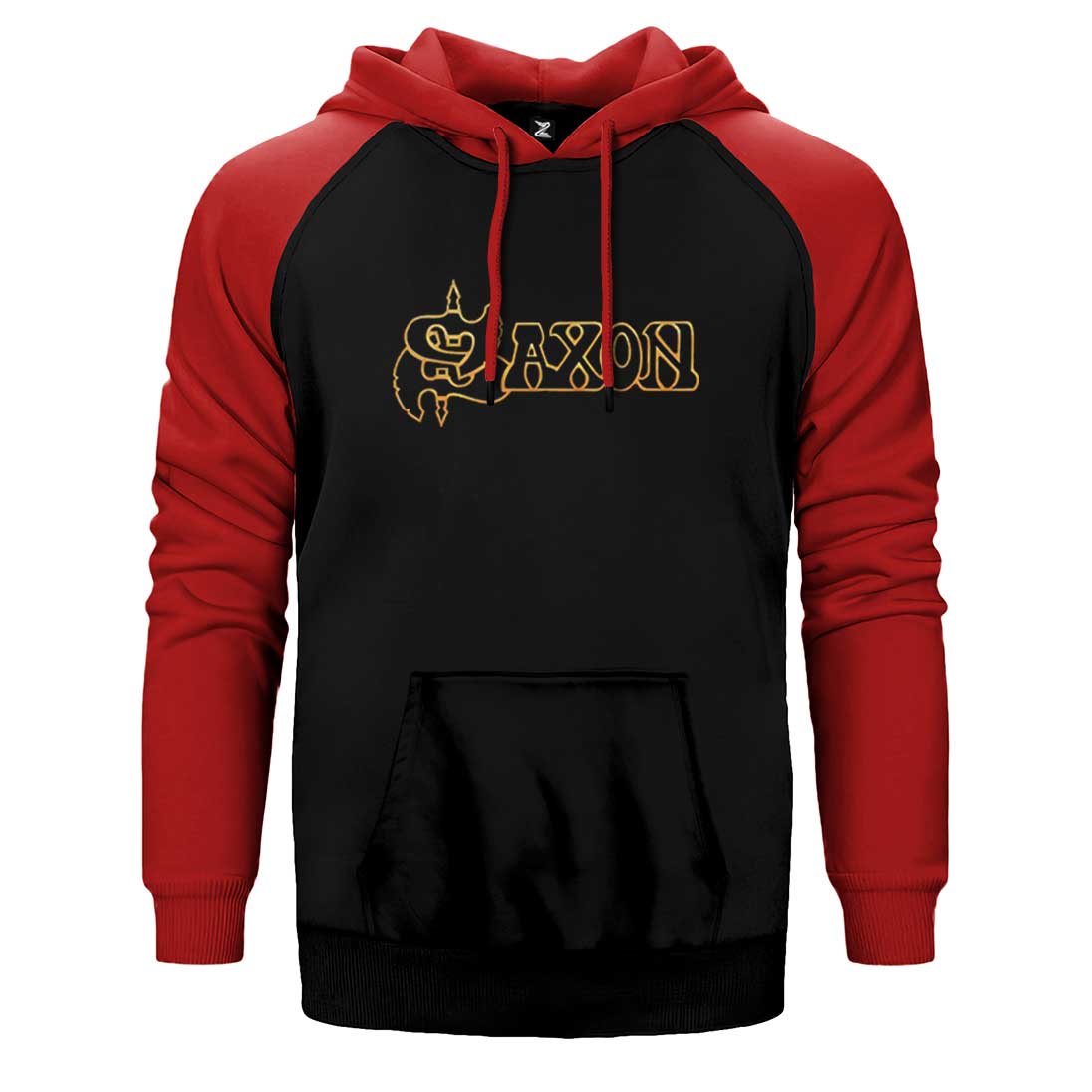 Saxon Gold Logo Çift Renk Reglan Kol Sweatshirt / Hoodie