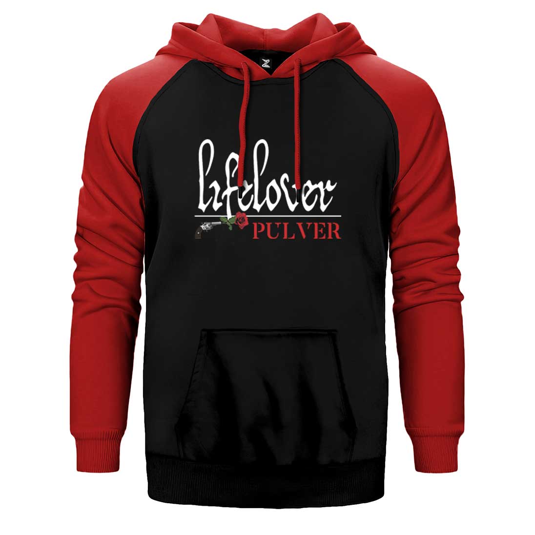 Lifelover Pulver Text Çift Renk Reglan Kol Sweatshirt / Hoodie