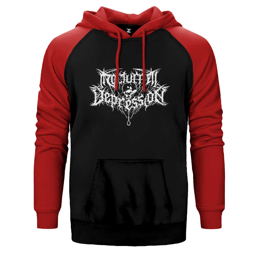Nocturnal Depression Logo Çift Renk Reglan Kol Sweatshirt / Hoodie