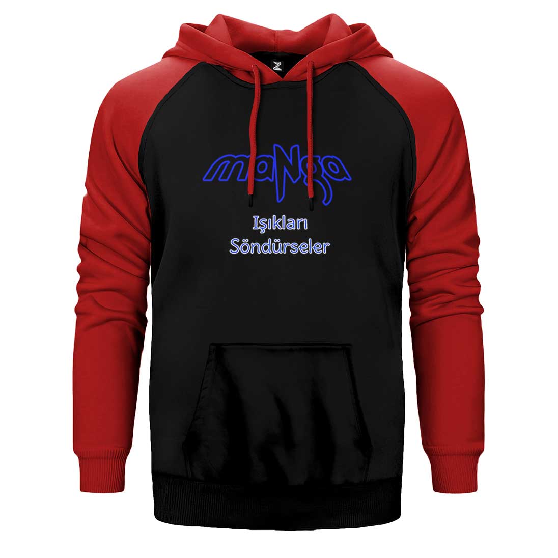 MaNga Işıkları Söndürseler Çift Renk Reglan Kol Sweatshirt / Hoodie