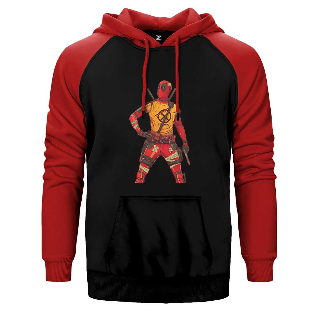 Deadpool X Men Logo Çift Renk Reglan Kol Sweatshirt / Hoodie