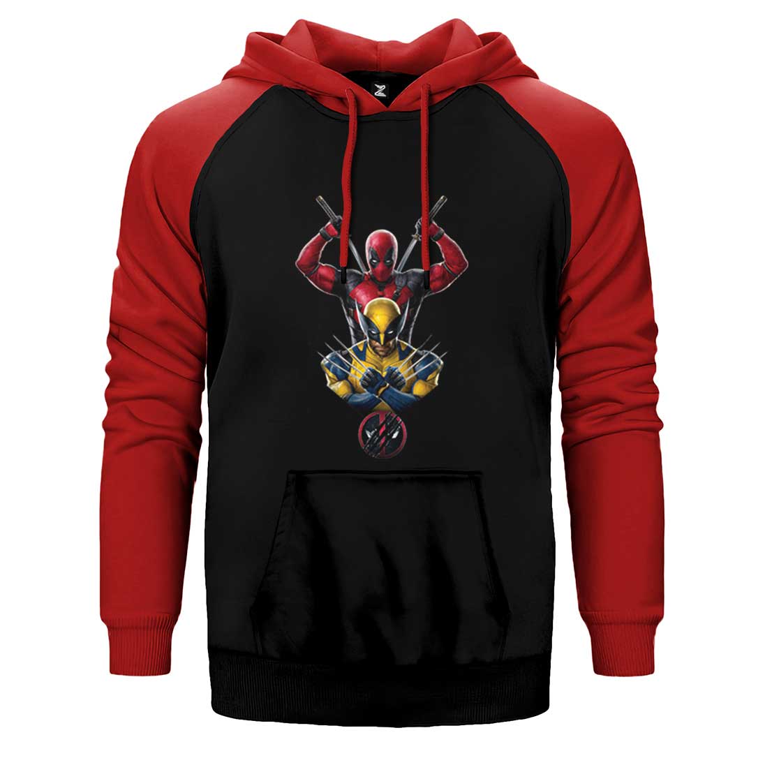 Deadpool Wolverine Warrios Çift Renk Reglan Kol Sweatshirt / Hoodie