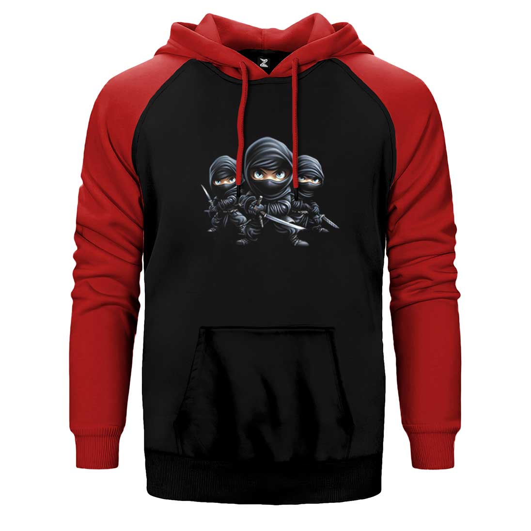 Childrens Ninjalar Çift Renk Reglan Kol Sweatshirt / Hoodie