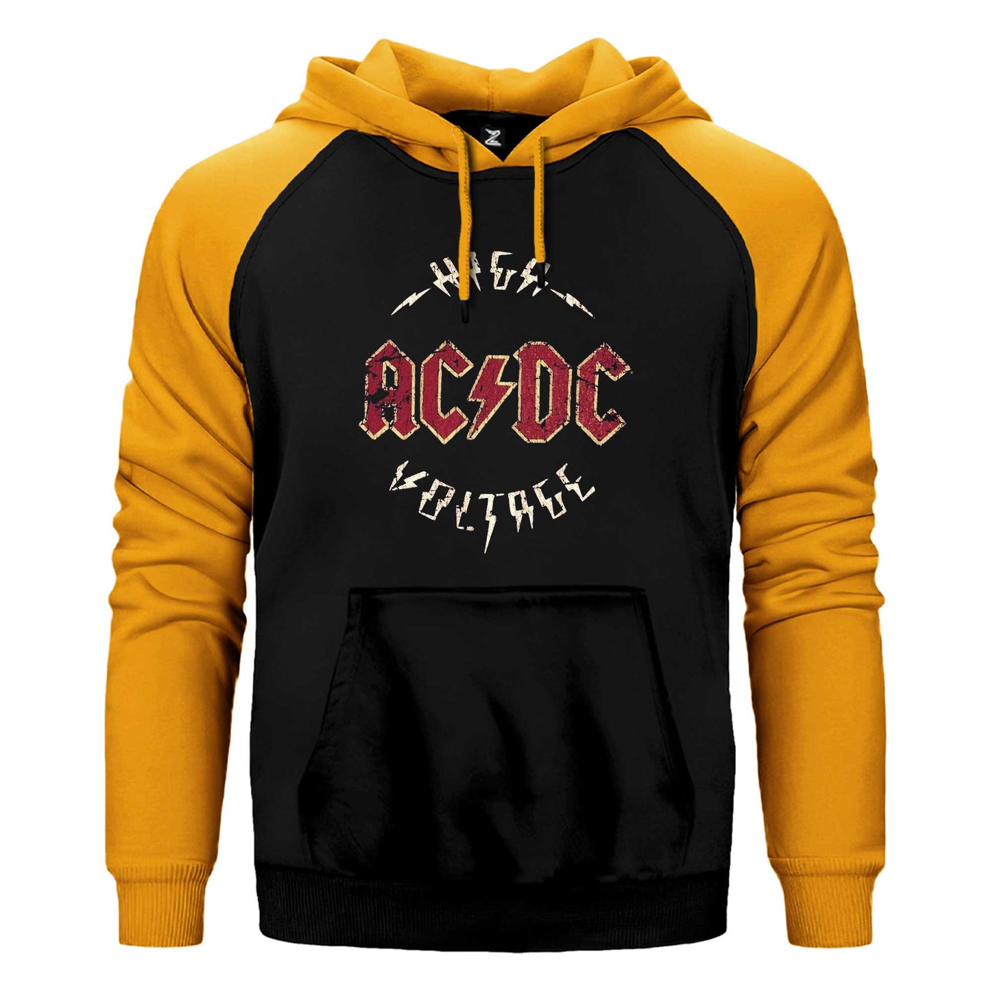 Ac Dc Logo Vintage Çift Renk Reglan Kol Sweatshirt / Hoodie