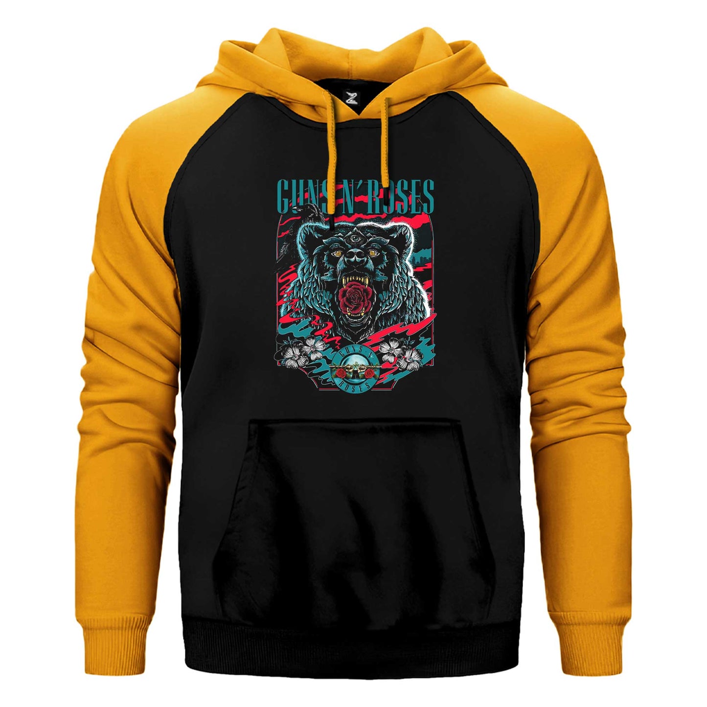Guns N Roses Bear Çift Renk Reglan Kol Sweatshirt / Hoodie