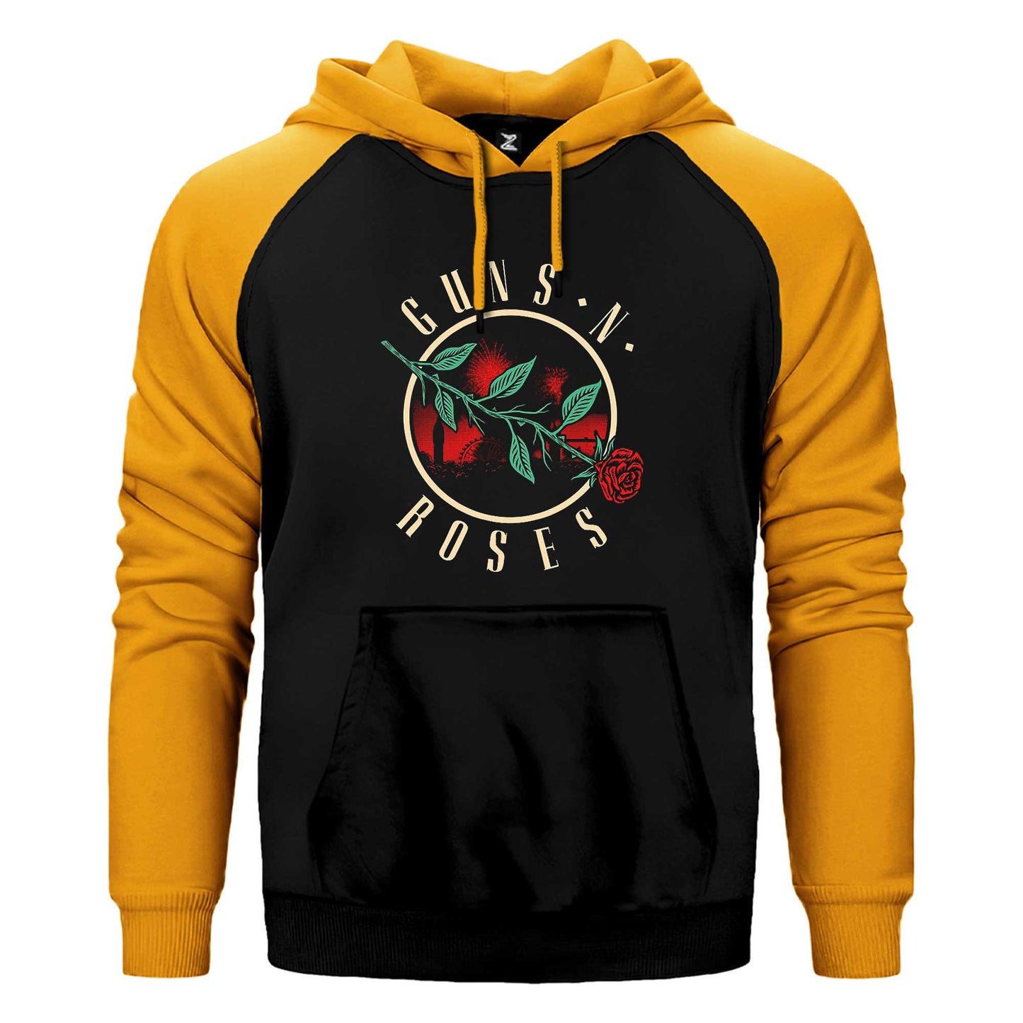 Guns N Roses Flower Çift Renk Reglan Kol Sweatshirt / Hoodie