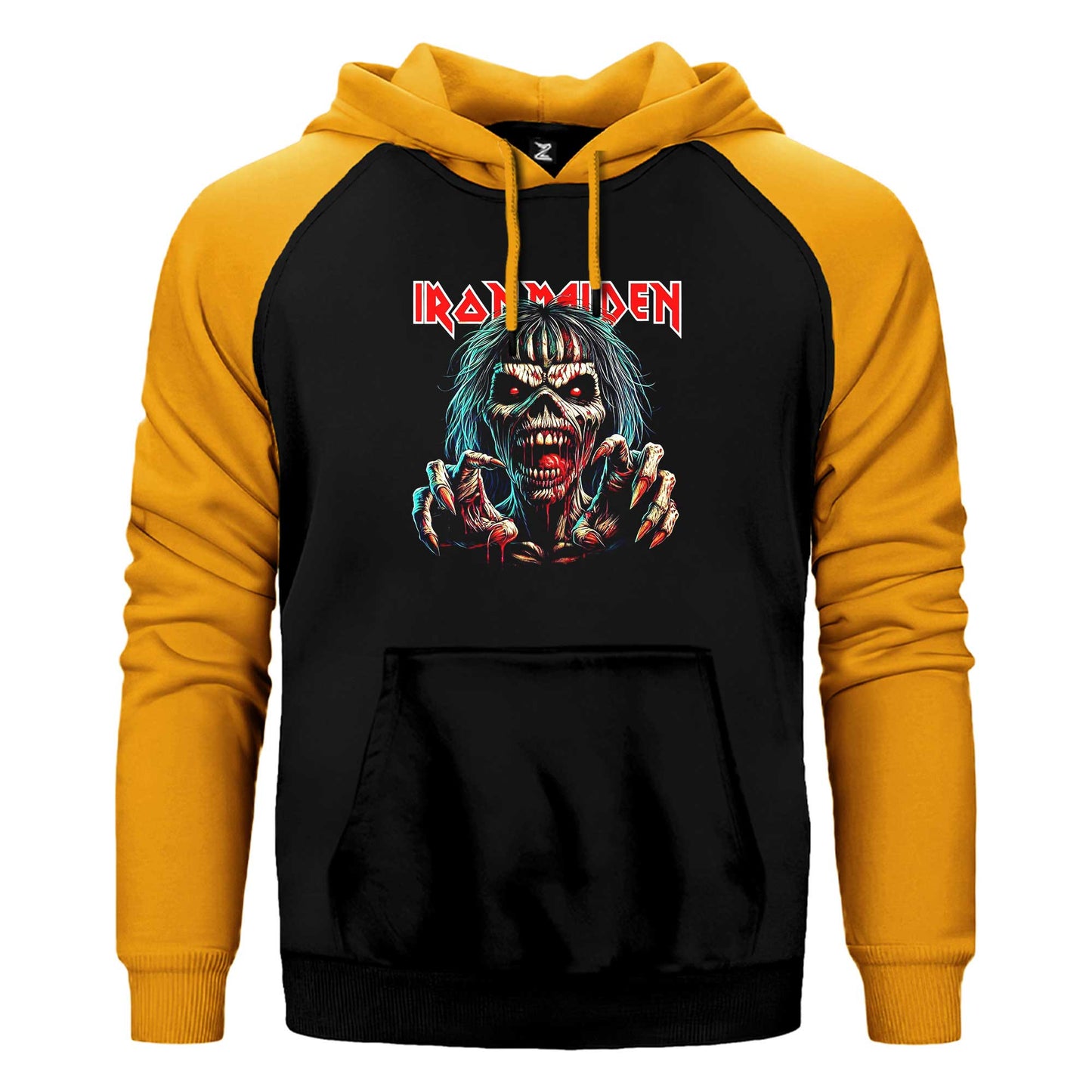 Iron Maiden Zombie Çift Renk Reglan Kol Sweatshirt / Hoodie