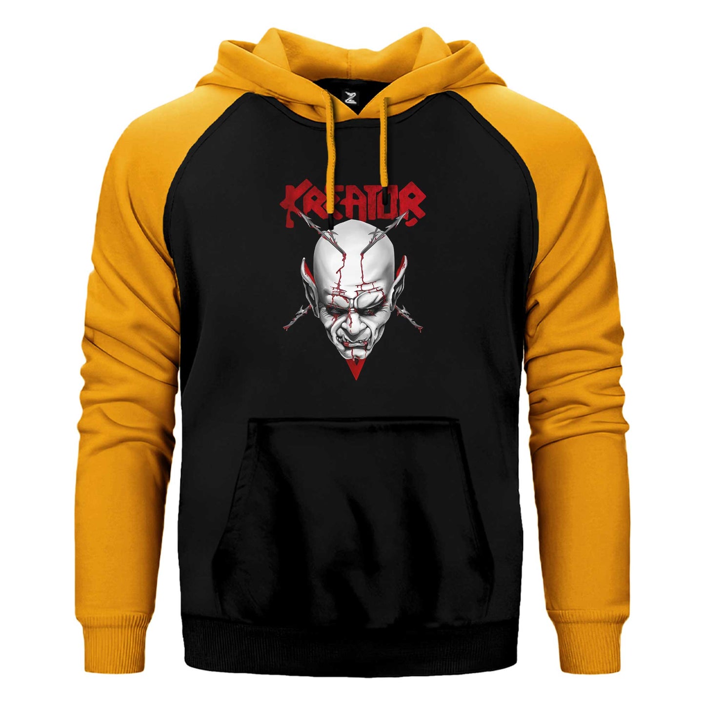 Kreator Siluet Logo Çift Renk Reglan Kol Sweatshirt / Hoodie