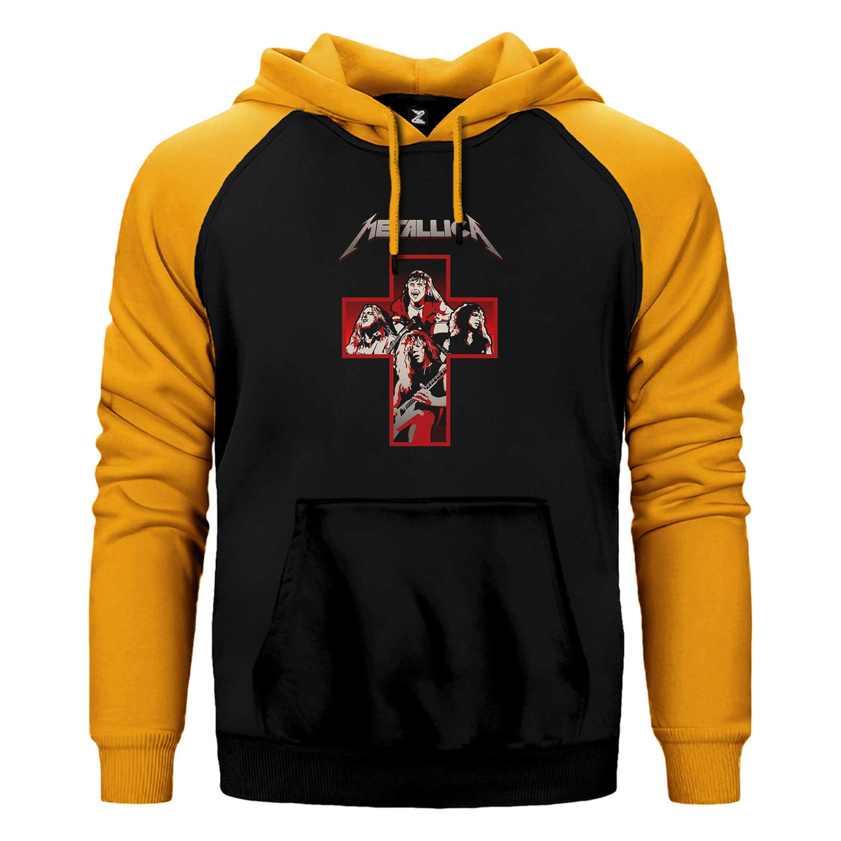 Metallica Silhouettes İnside The Cross Çift Renk Reglan Kol Sweatshirt / Hoodie