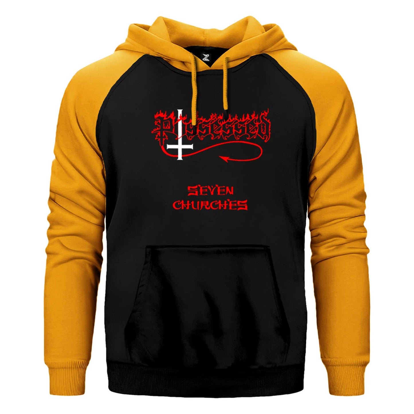 Possessed Seven Churches Çift Renk Reglan Kol Sweatshirt / Hoodie