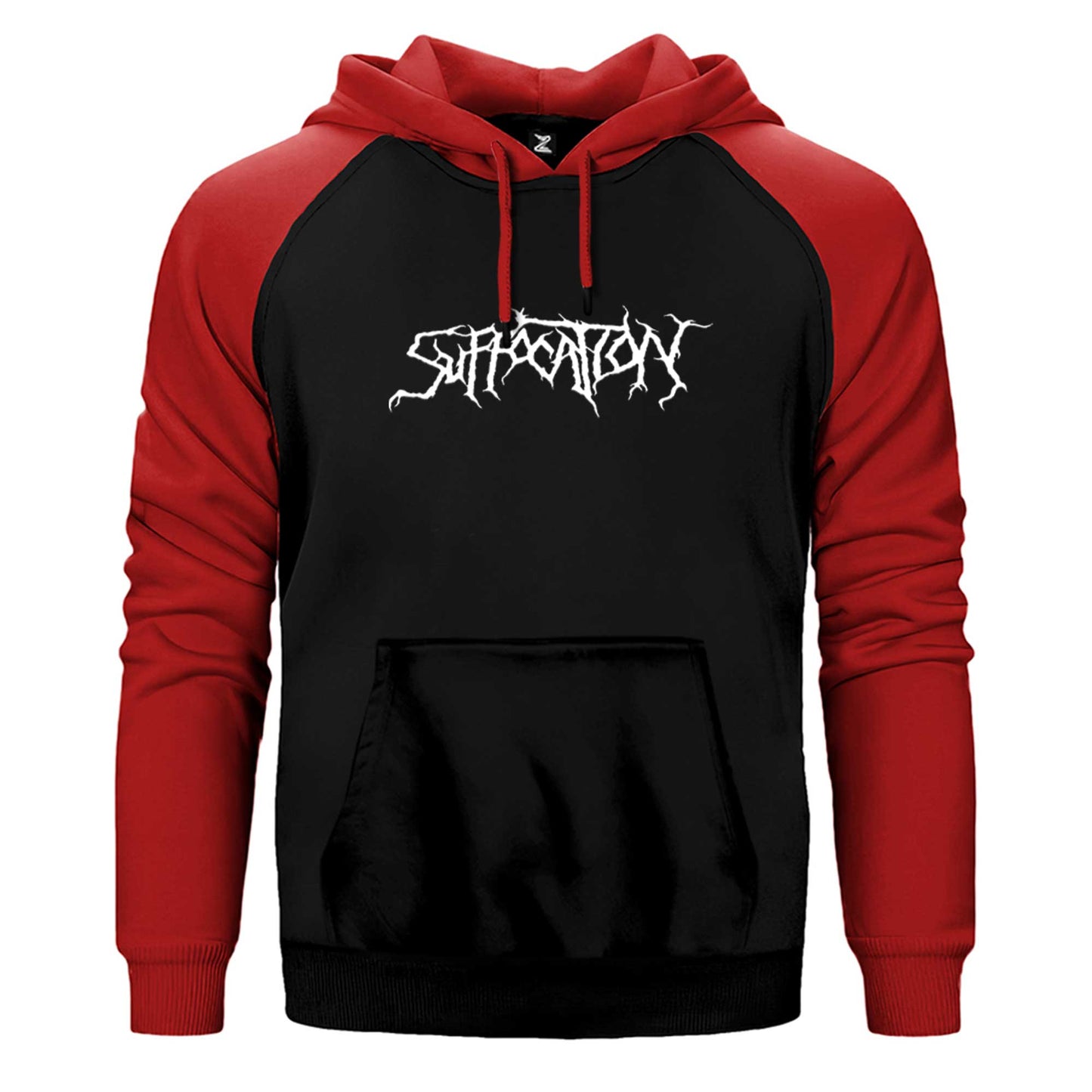 Suffocation Logo Çift Renk Reglan Kol Sweatshirt / Hoodie