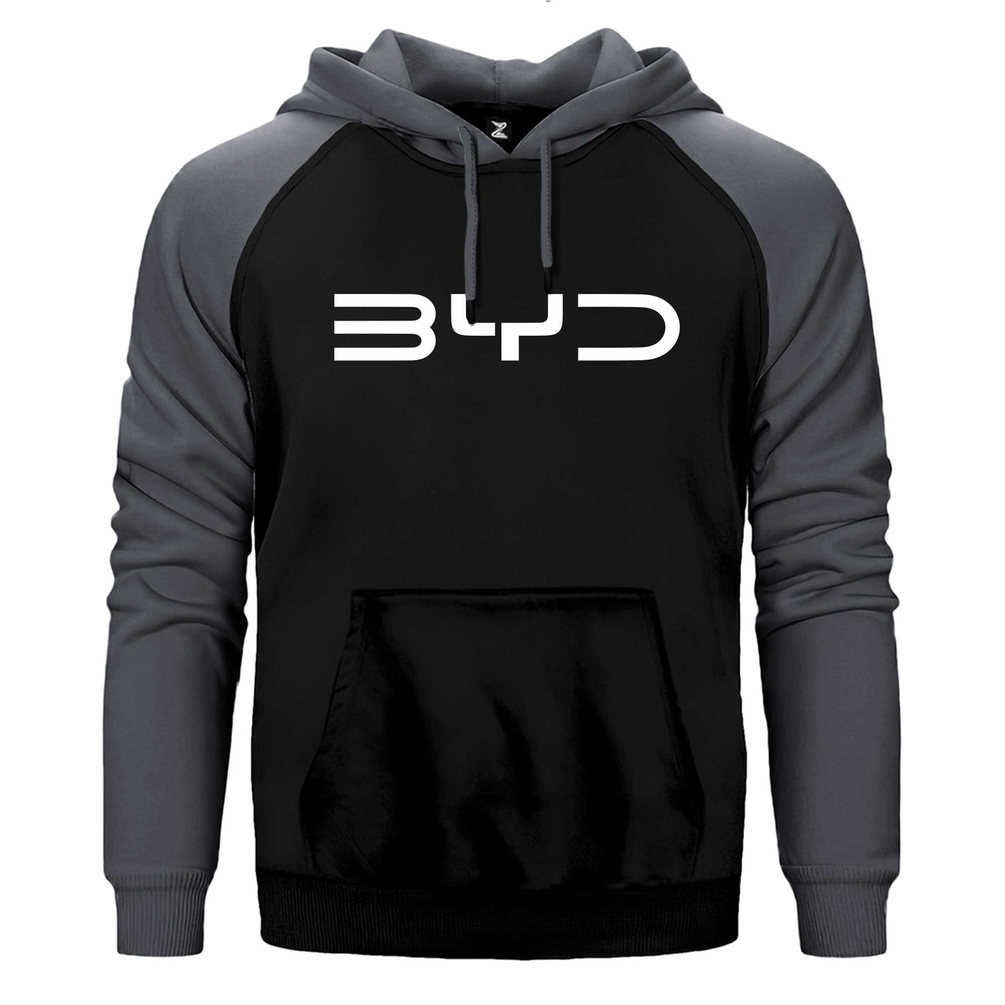 BYD Logo White Çift Renk Reglan Kol Sweatshirt / Hoodie