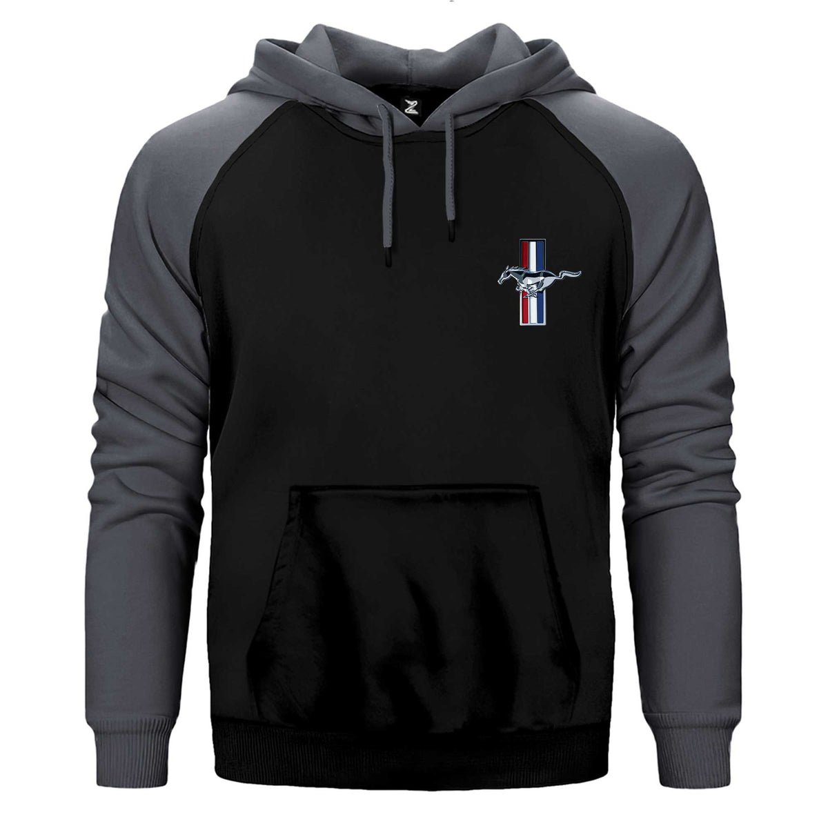 Ford Mustang Logo Çift Renk Reglan Kol Sweatshirt / Hoodie