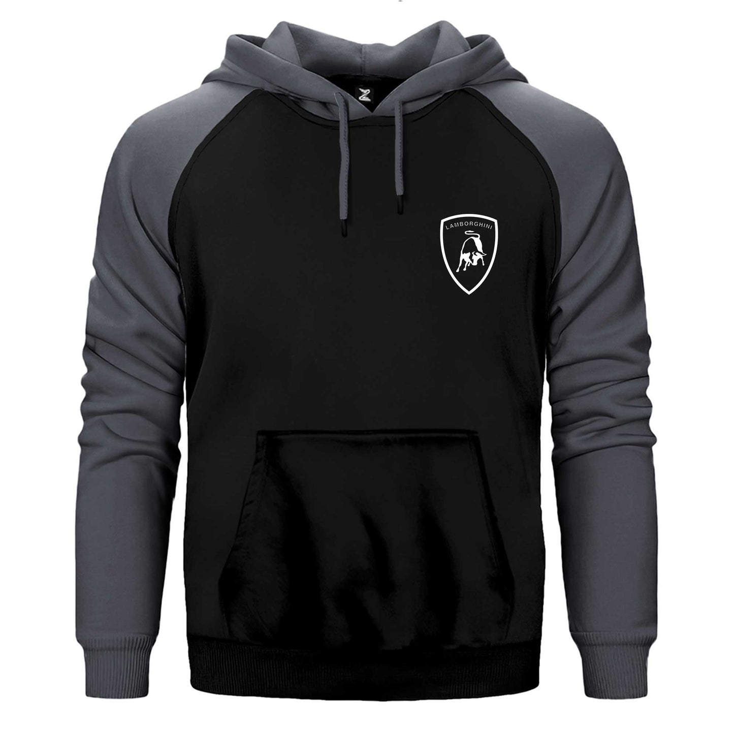 Lamborghini Logo White Çift Renk Reglan Kol Sweatshirt / Hoodie