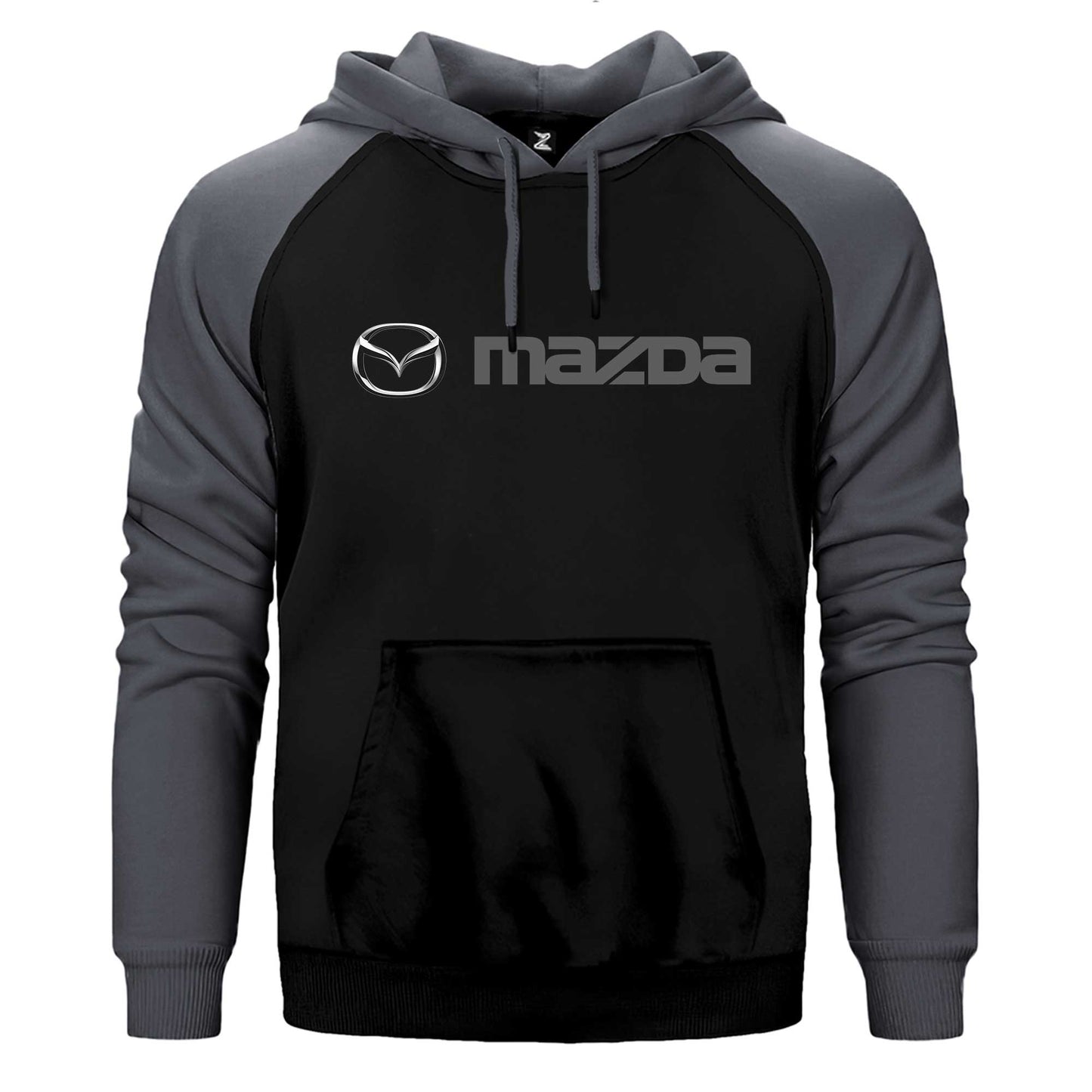 Mazda Text Logo Çift Renk Reglan Kol Sweatshirt / Hoodie
