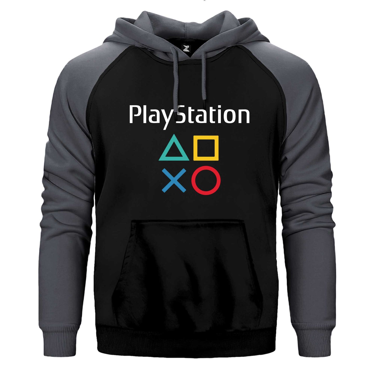 Playstation Gamepad Yazı Çift Renk Reglan Kol Sweatshirt / Hoodie