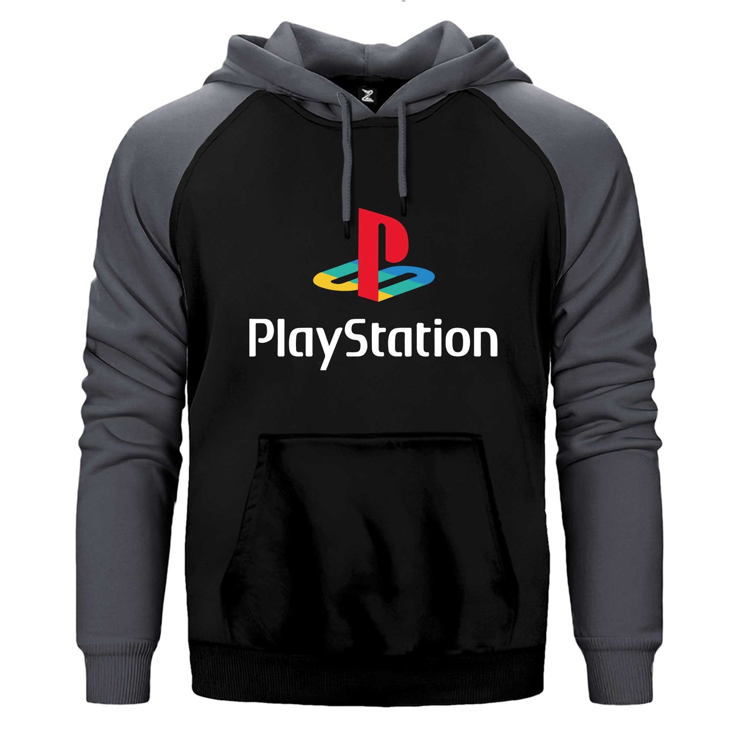 Playstation Logo White Çift Renk Reglan Kol Sweatshirt / Hoodie