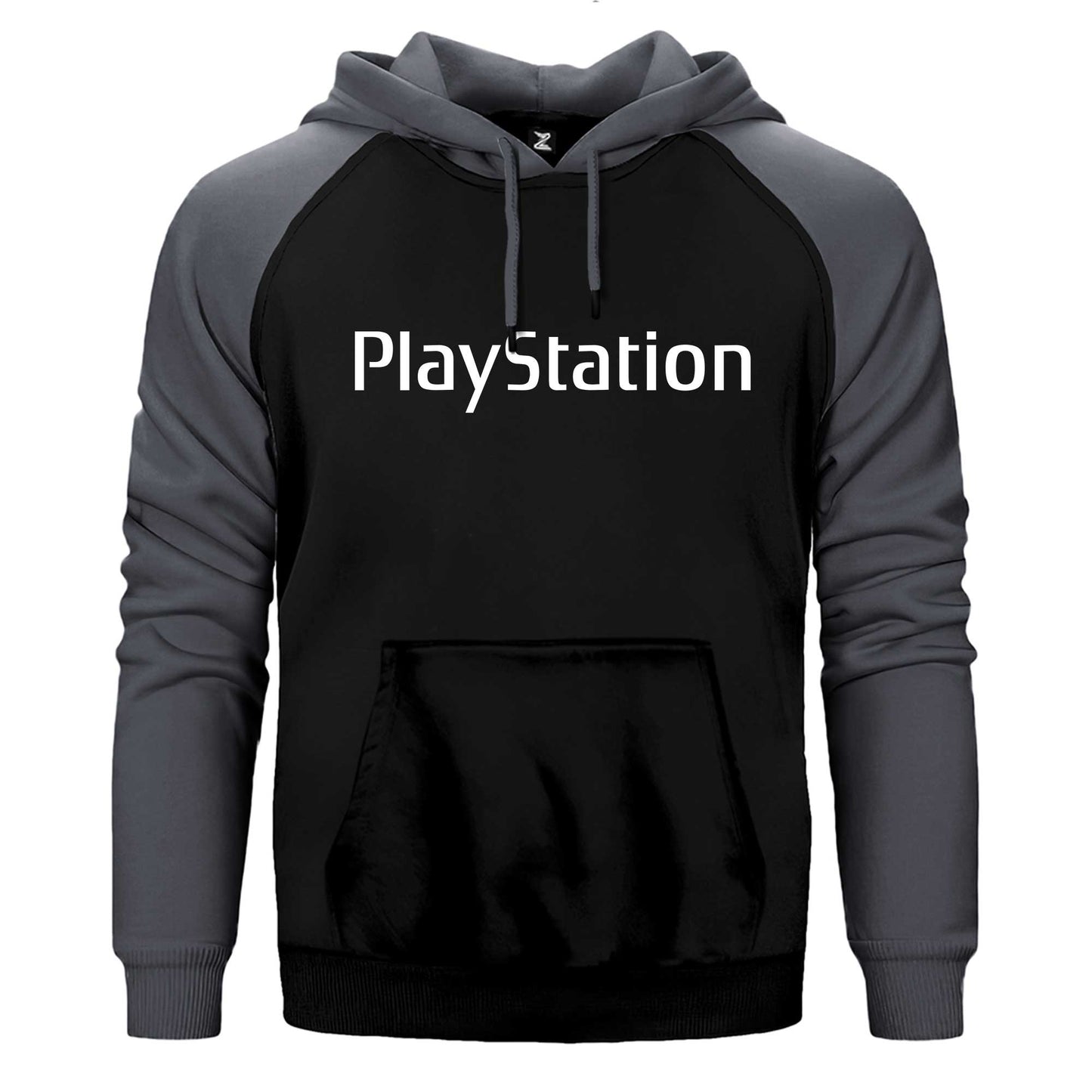Playstation Text Çift Renk Reglan Kol Sweatshirt / Hoodie