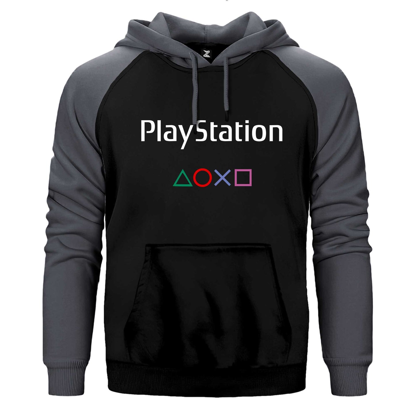Playstation Text Consol Çift Renk Reglan Kol Sweatshirt / Hoodie