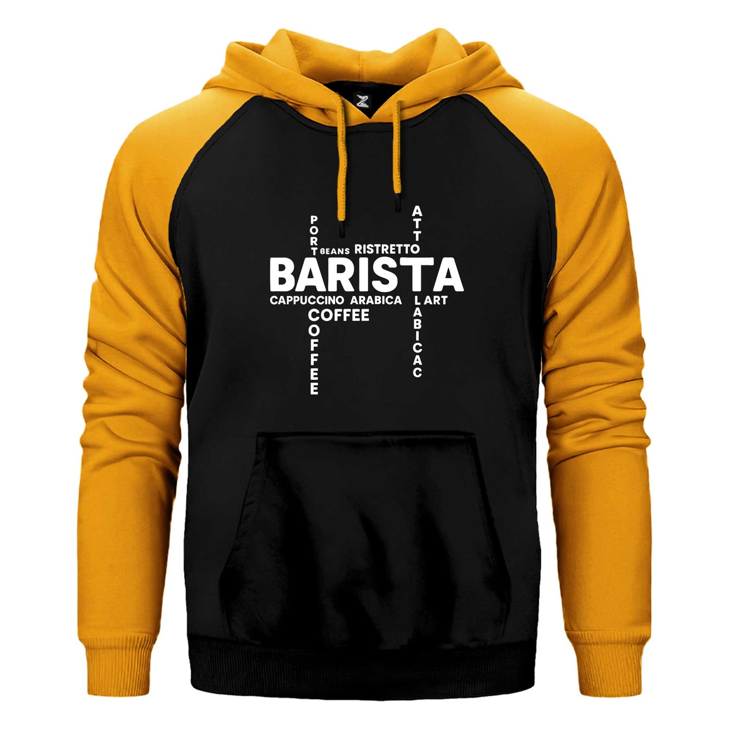 Barista Modern Tasarım Çift Renk Reglan Kol Sweatshirt / Hoodie
