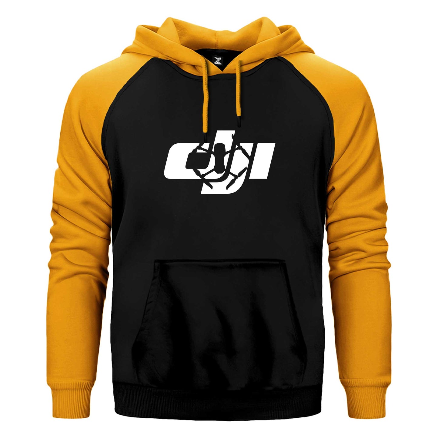 Dji Logo Silüet Çift Renk Reglan Kol Sweatshirt / Hoodie