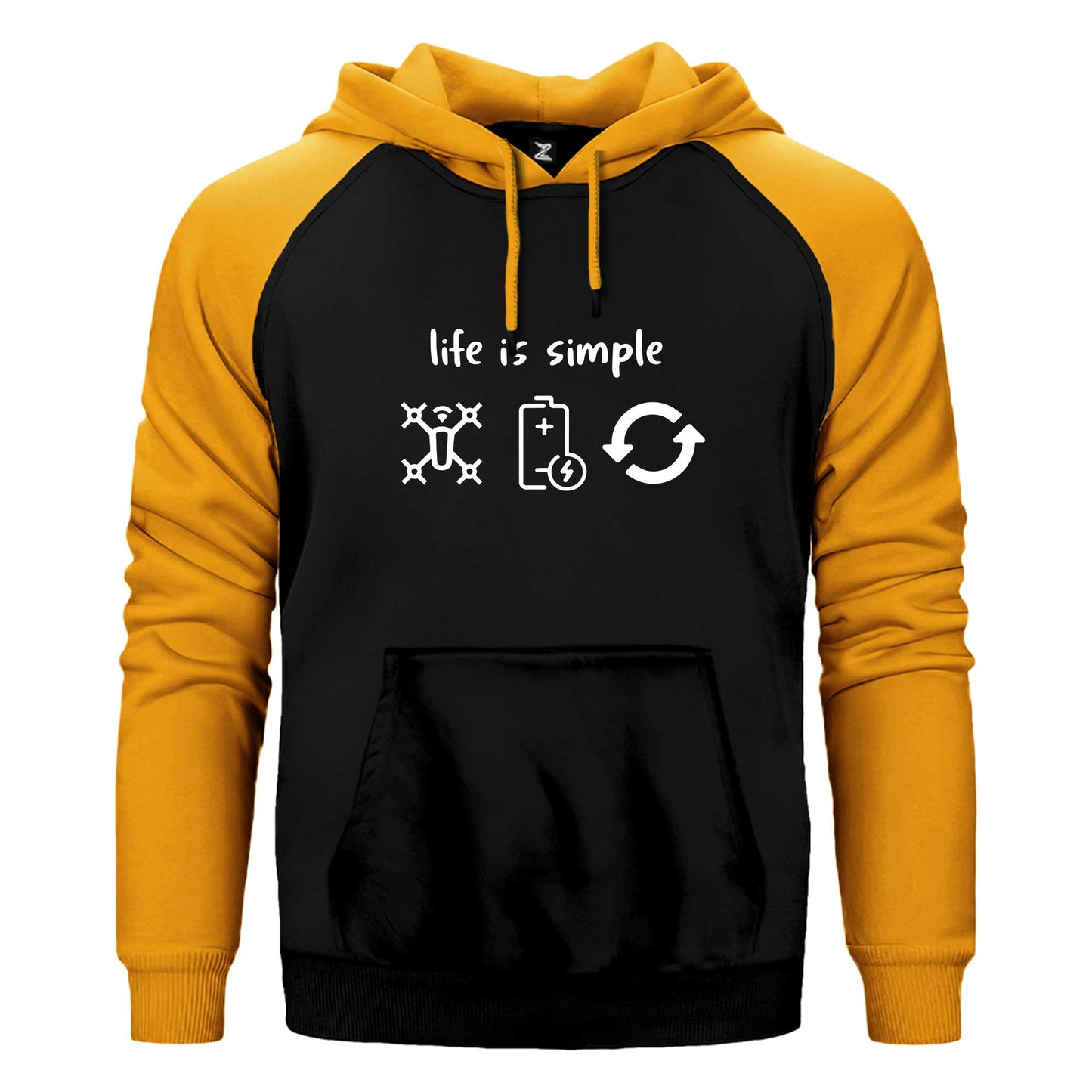 Life Is Simple Çift Renk Reglan Kol Sweatshirt / Hoodie