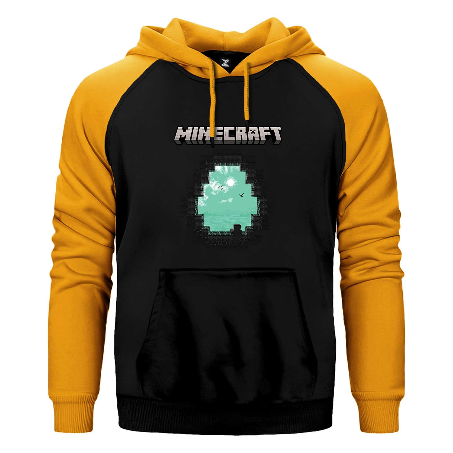 Minecraft Diamond Cave Çift Renk Reglan Kol Sweatshirt / Hoodie