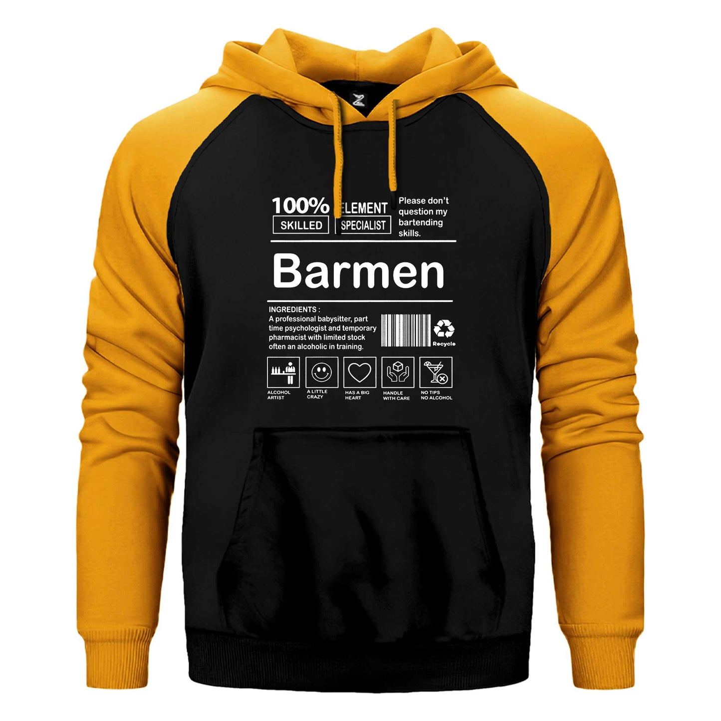 Barmen Çift Renk Reglan Kol Sweatshirt / Hoodie
