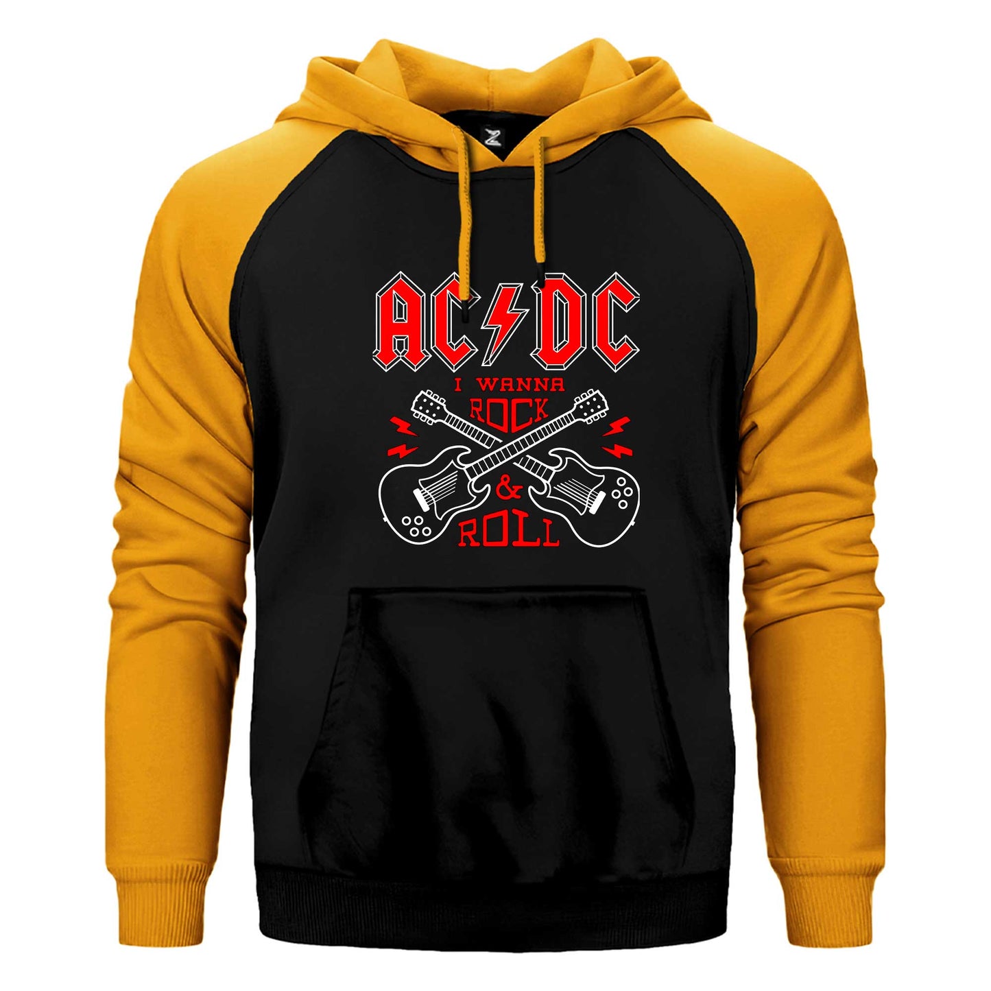 Ac Dc Wanna Çift Renk Reglan Kol Sweatshirt / Hoodie