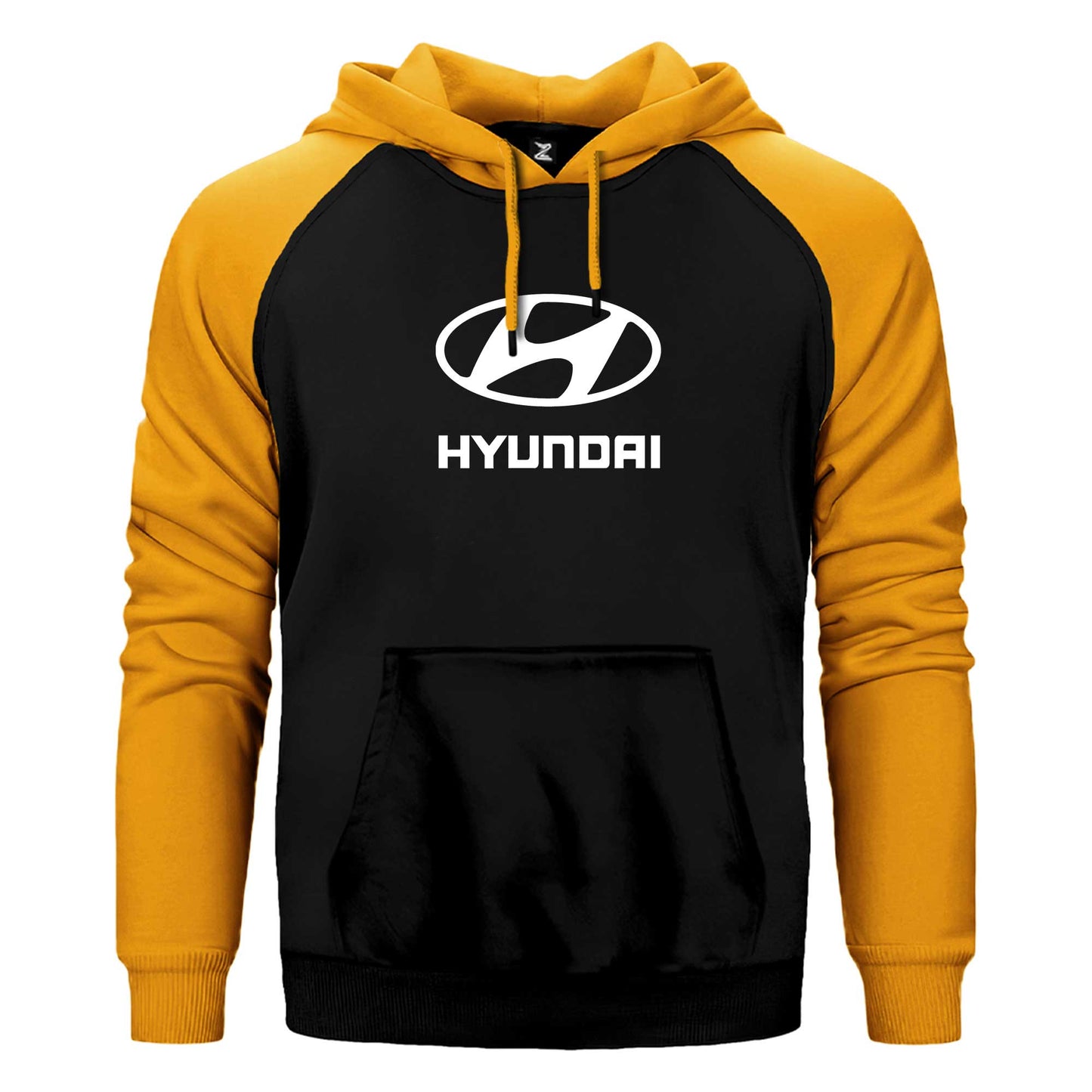 Hyundai White Logo Çift Renk Reglan Kol Sweatshirt / Hoodie