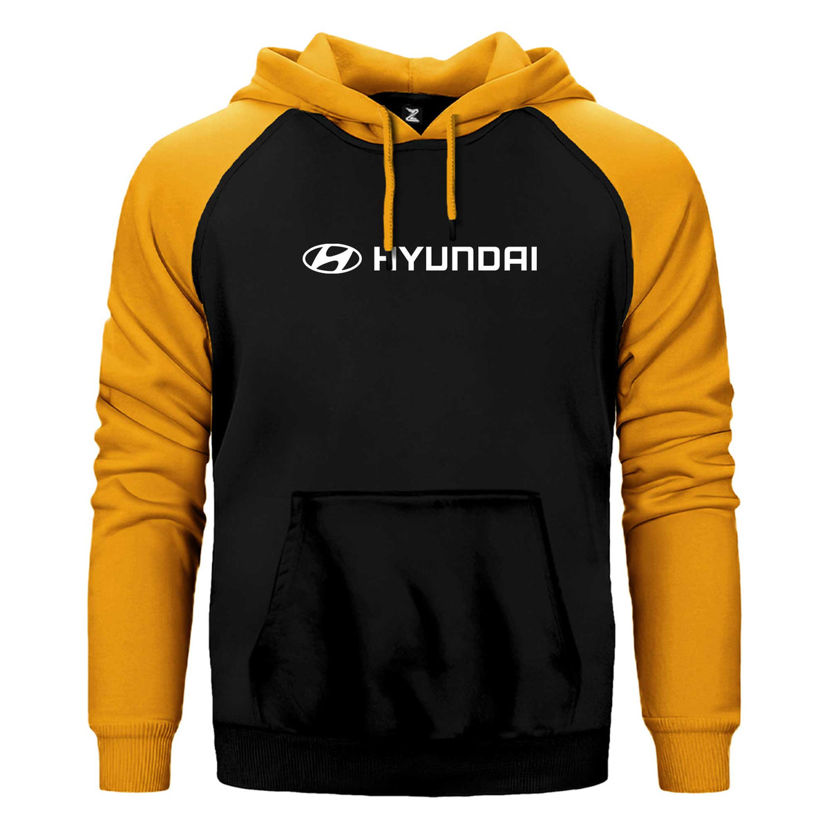 Hyundai Text Logo Çift Renk Reglan Kol Sweatshirt / Hoodie