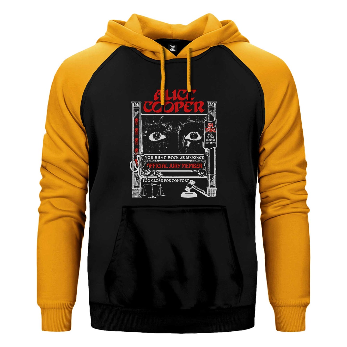 Alice Cooper Too Close For Comfort Eyes Çift Renk / Parçalı Reglan Kol Sweatshirt