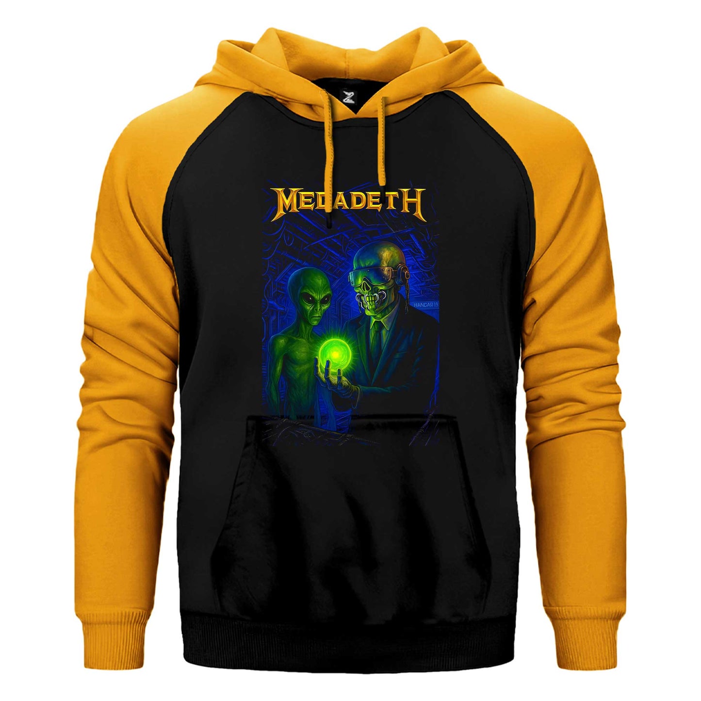 Megadeth Rust in Peace Alien Çift Renk / Parçalı Reglan Kol Sweatshirt