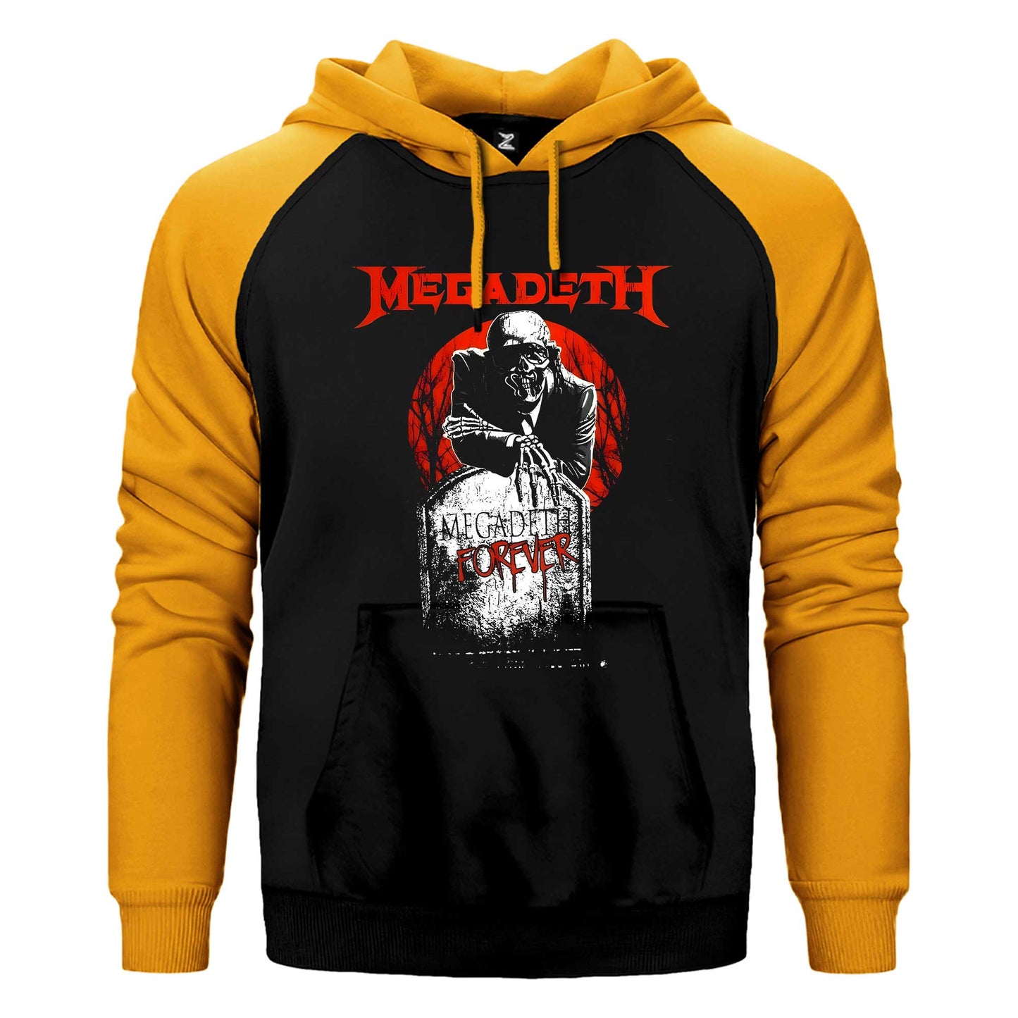 Megadeth Forever on Reels Çift Renk / Parçalı Reglan Kol Sweatshirt