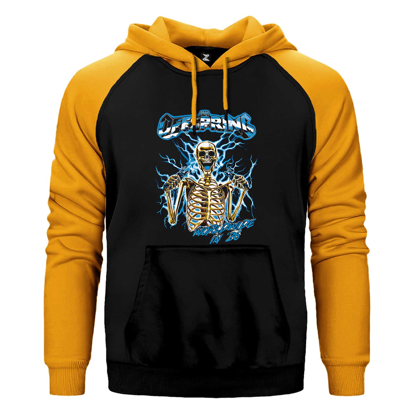 The Offspring Worldwide In '26 Skull Çift Renk / Parçalı Reglan Kol Sweatshirt