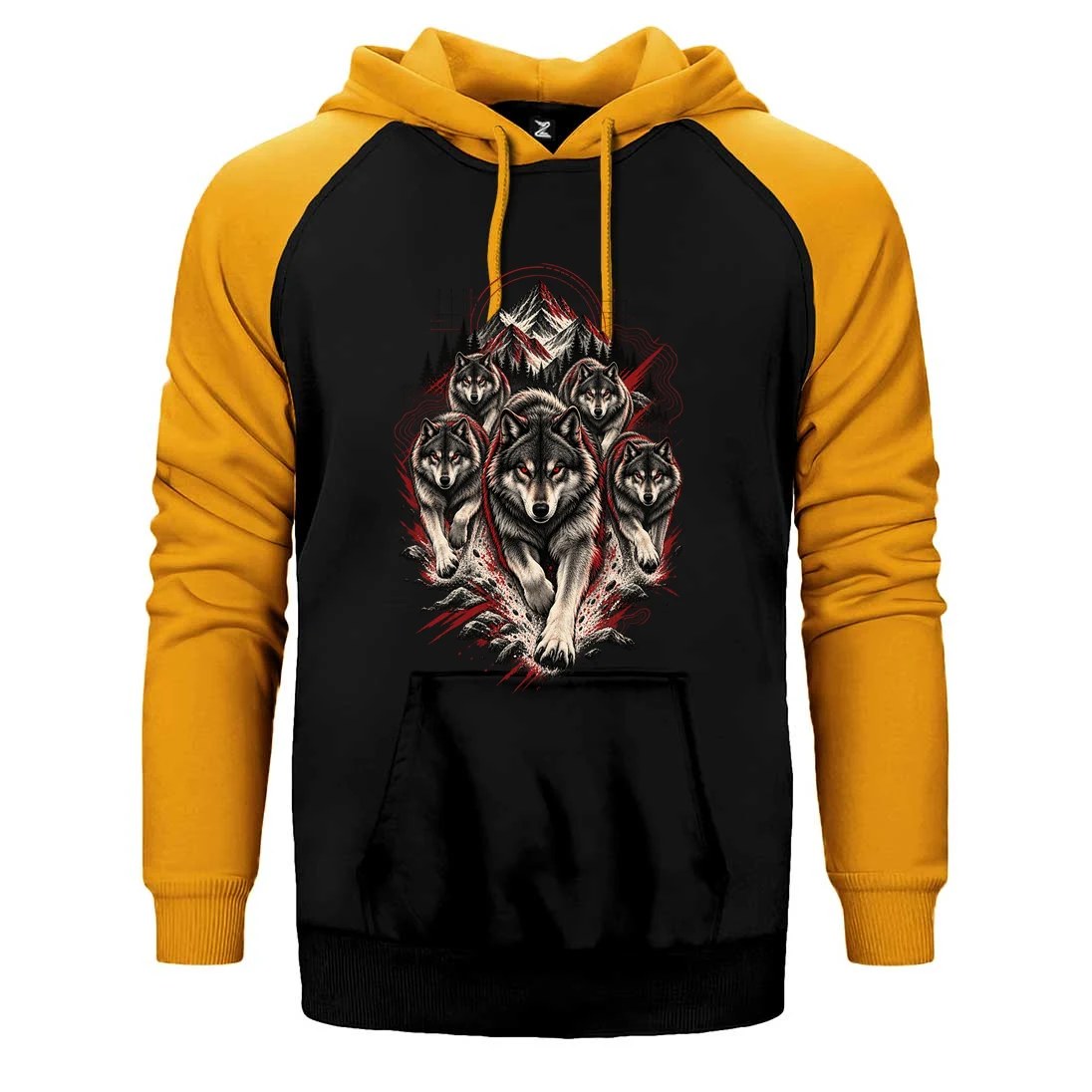 Bozkurt Öncü Sürü Çift Renk Reglan Kol Sweatshirt / Hoodie