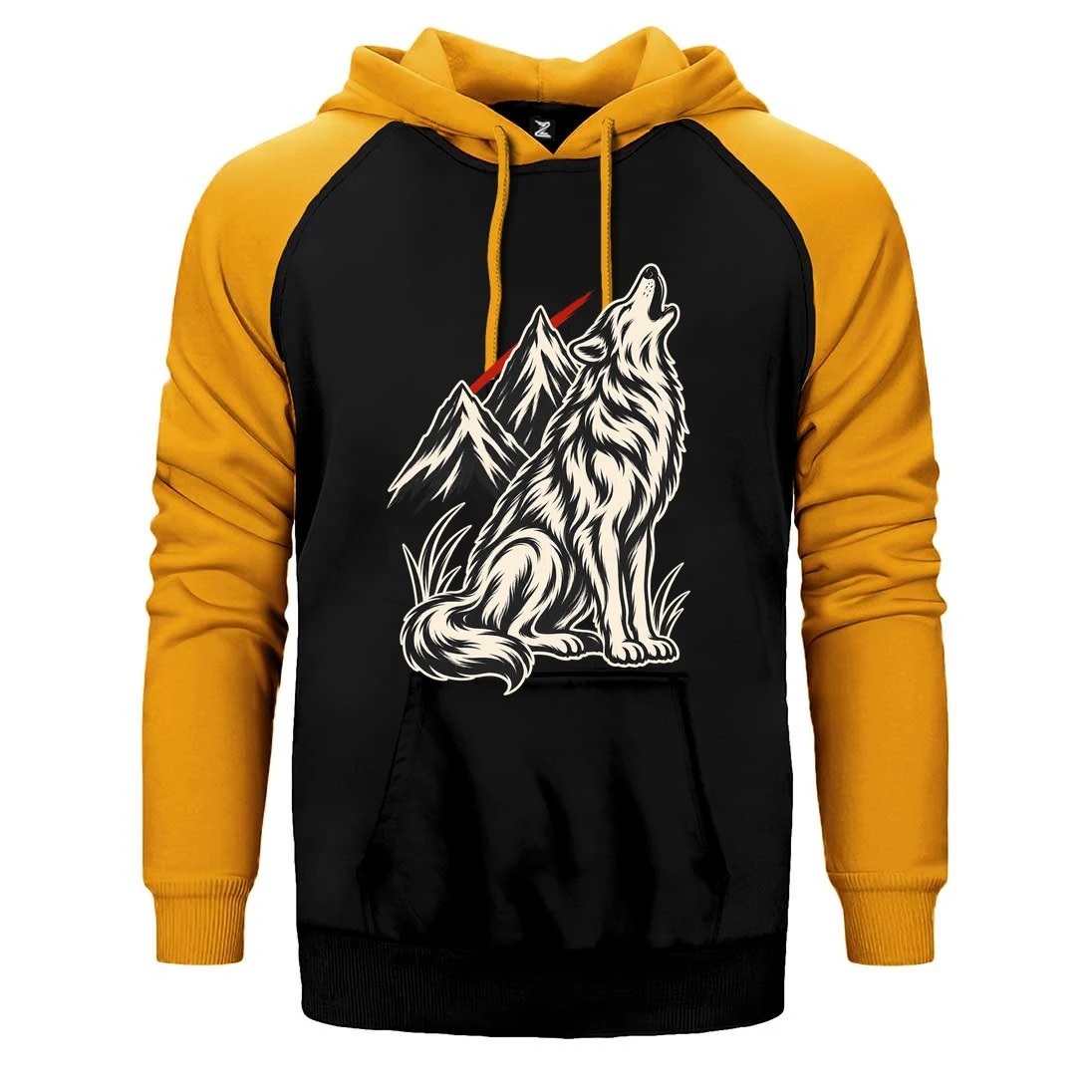 Zirveye Uluyan Bozkurt Çift Renk Reglan Kol Sweatshirt / Hoodie