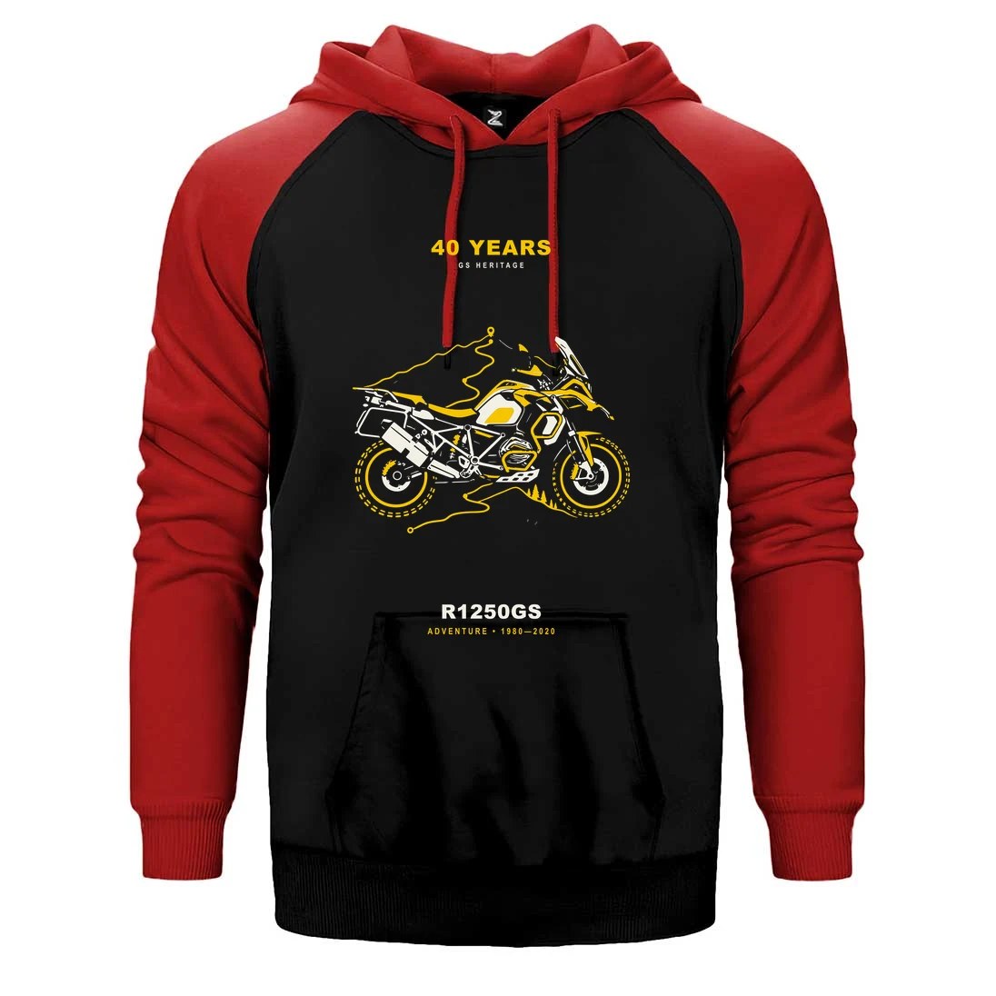 Bmw Topografik Rota Çift Renk Reglan Kol Sweatshirt / Hoodie