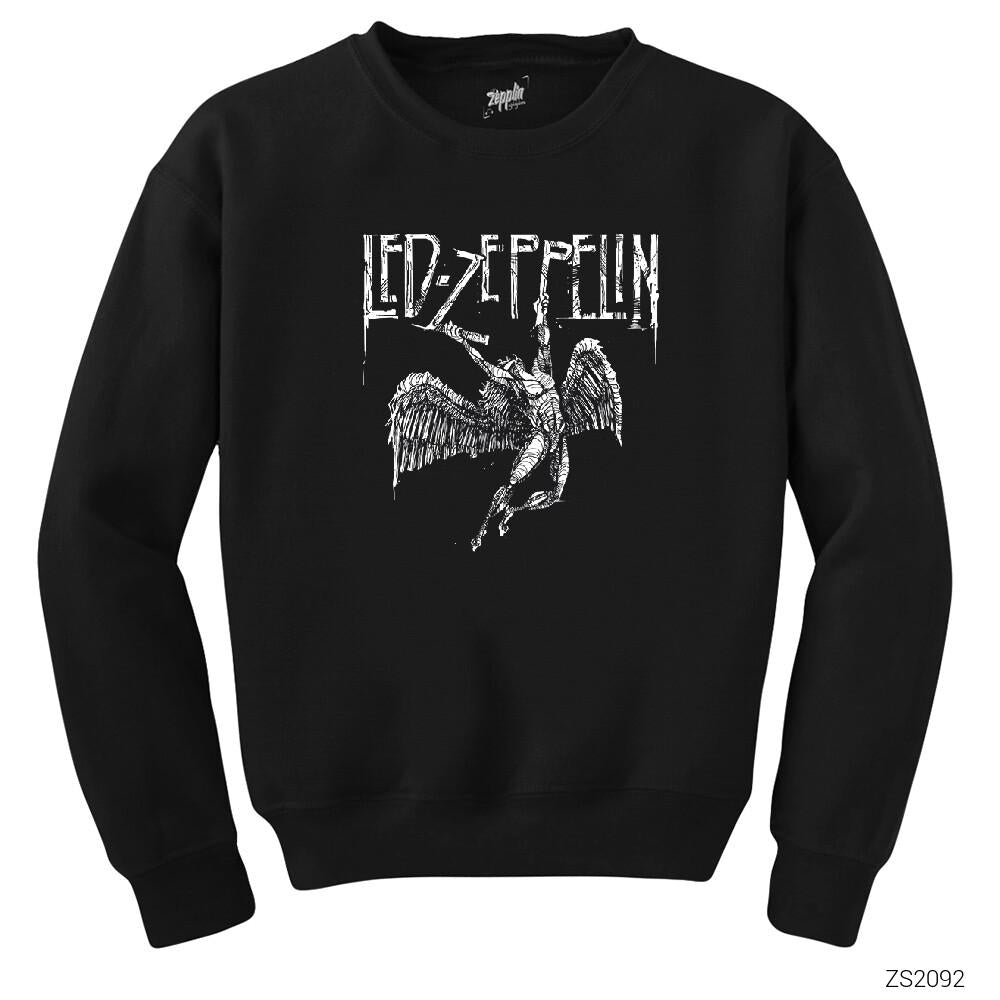 İndirimli Led Zeppelin Failing Angel Siyah Sweatshirt